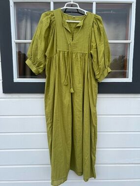 Olive Green Boho Maxi Dress